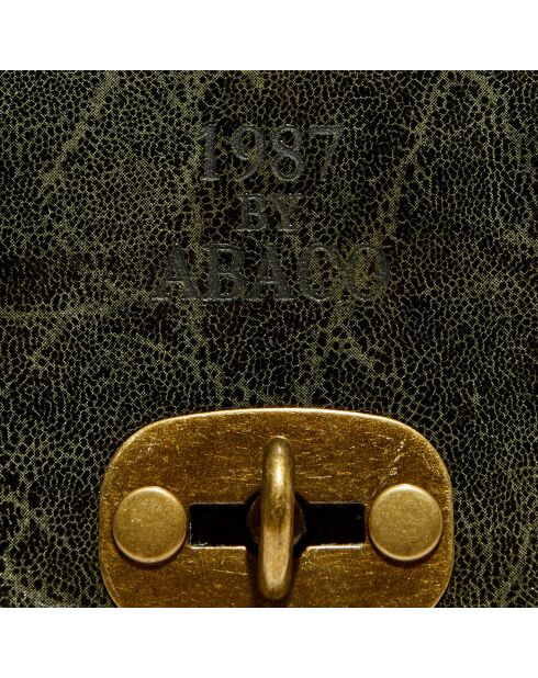 Khaki Hero leren schoudertas - 26x14x7,5 cm