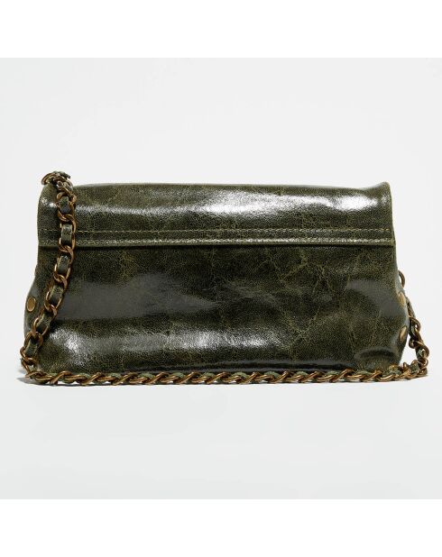 Khaki Hero leren schoudertas - 26x14x7,5 cm