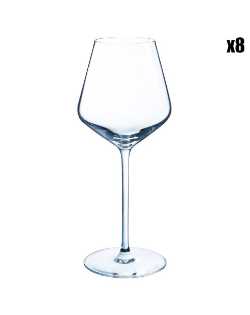 8 Verres à eau Diamantis transparents - 38 cl
