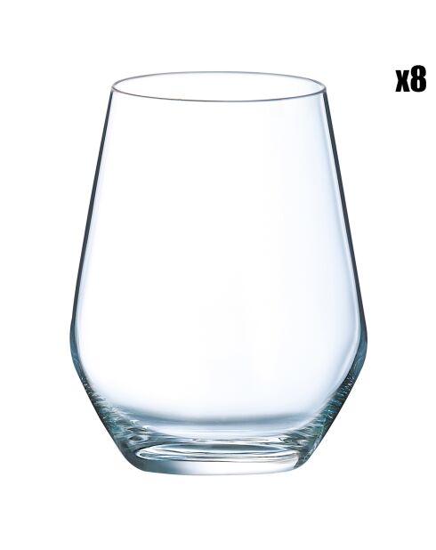 8 Verres à eau Diamantis transparents - 40 cl