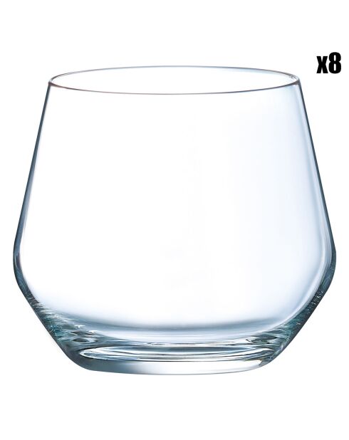 8 Verres à eau Diamantis transparents - 36 cl