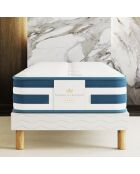 Balthazar Matratzen- und Boxspring-Set, 90 x 200 cm, weiß/blau