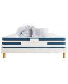 Matras- en boxspringset + dekbed + 2 Balthazar-kussens wit/blauw - 140x200 cm