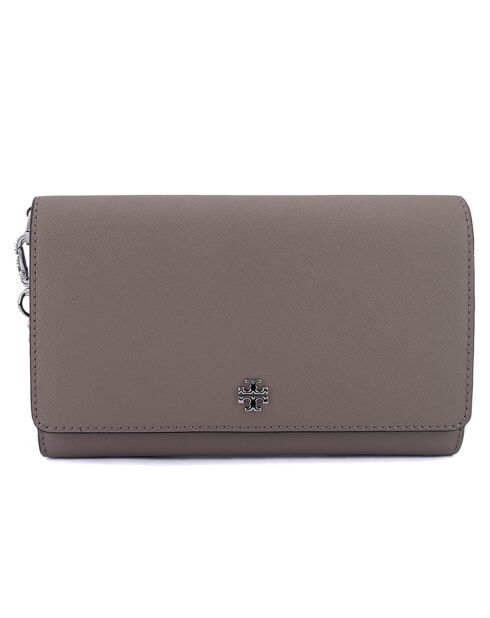 Pochette en Cuir Emerson gris - 13x20x3 cm