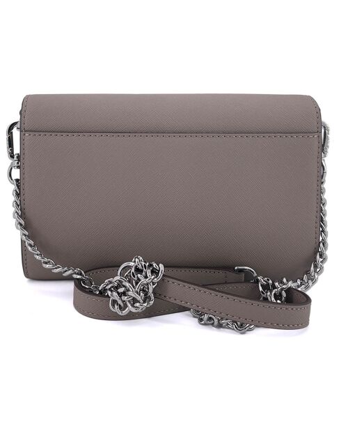 Pochette en Cuir Emerson gris - 13x20x3 cm