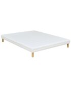 Ensemble matelas + 1 couette + 2 oreillers Magellan blanc/jaune - 140x190 cm