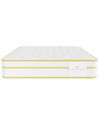 Ensemble matelas + 1 couette + 2 oreillers Magellan blanc/jaune - 140x190 cm