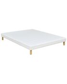 Ensemble matelas + 1 couette + 2 oreillers Magellan blanc/jaune - 140x200 cm