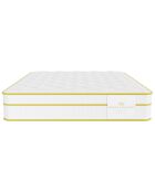 Ensemble matelas + 1 couette + 2 oreillers Magellan blanc/jaune - 160x200 cm