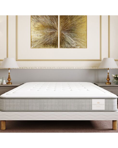 Materasso Windsor + set a molle bianco/grigio - 140x200 cm