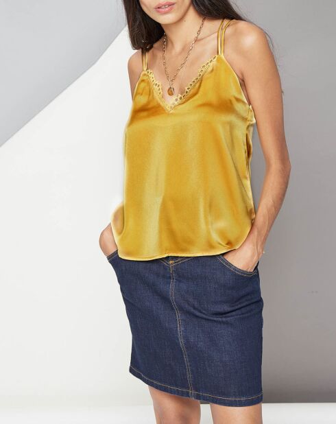 Camisola Liv de satén ocre