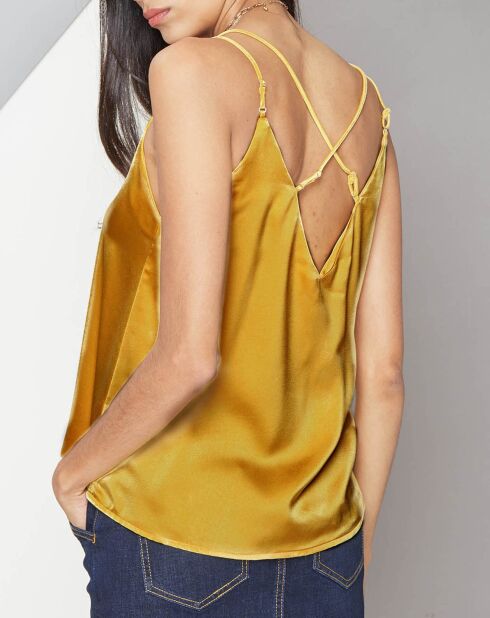 Camisola Liv de satén ocre