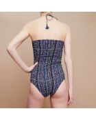 Maillot de Bain Casio 1 Pièce  Broken Stripes bleu
