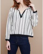 Blouse Madalena Pondichéry blanc/noir