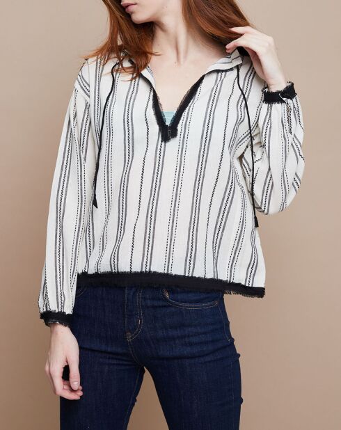 Blouse Madalena Pondichéry blanc/noir