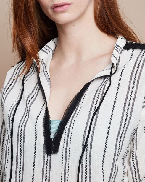 Blouse Madalena Pondichéry blanc/noir