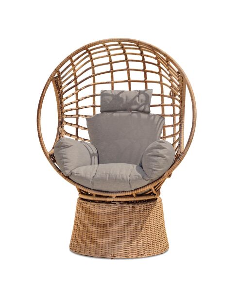 Balancelle de jardin BORABORA en résine tressée marron - 110x87x153 cm