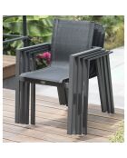 Set da giardino Miami tavolo allungabile + 8 poltrone antracite - 180/240x100x77 cm