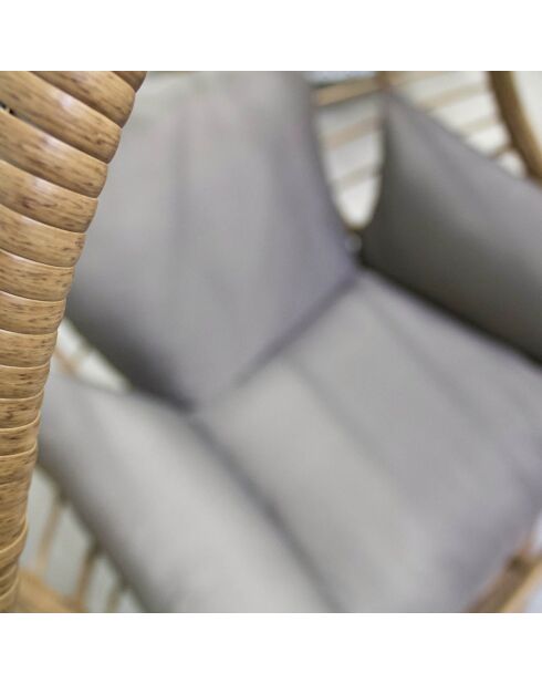 Balancelle de jardin BORABORA en résine tressée marron - 110x87x153 cm