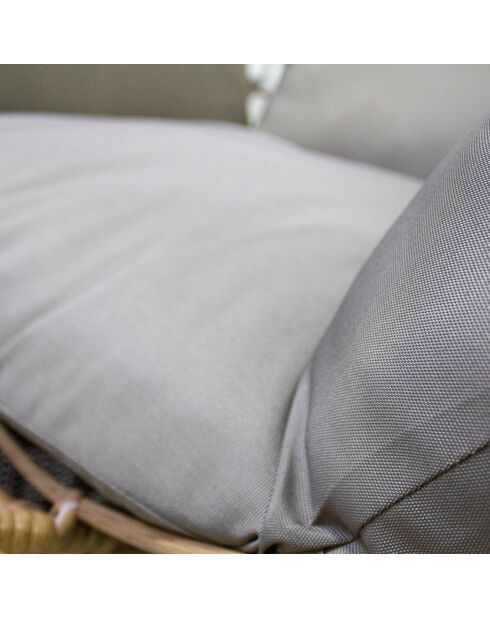 Balancelle de jardin BORABORA en résine tressée marron - 110x87x153 cm