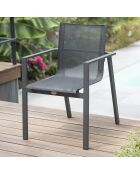 Set da giardino Miami tavolo allungabile + 8 poltrone antracite - 180/240x100x77 cm