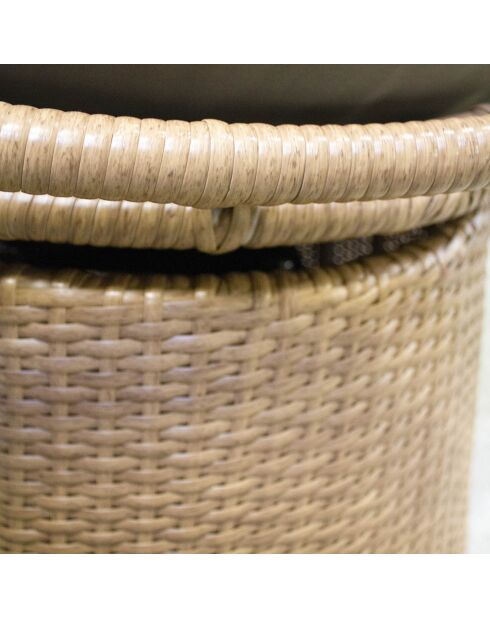 Balancelle de jardin BORABORA en résine tressée marron - 110x87x153 cm