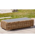 Mobiliario de jardín Bora-Bora para 6 personas en resina tejida marrón