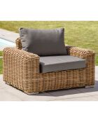 Mobiliario de jardín Bora-Bora para 6 personas en resina tejida marrón