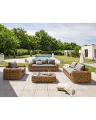 Mobiliario de jardín Bora-Bora para 6 personas en resina tejida marrón