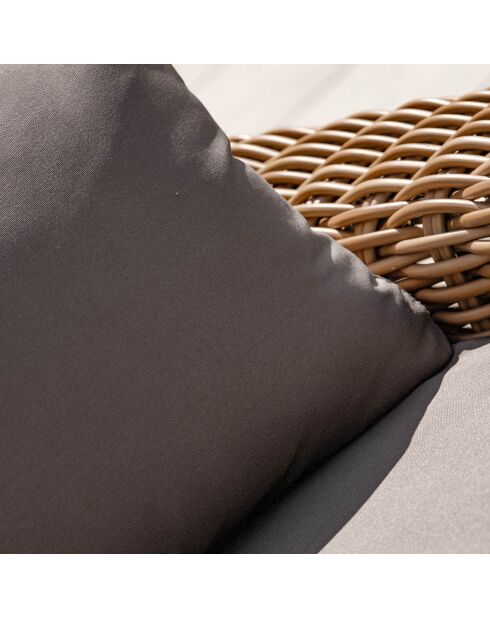 Salon de jardin Bora-Bora 6 personnes en résine tressée marron