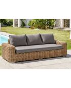 Mobiliario de jardín Bora-Bora para 6 personas en resina tejida marrón