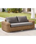 Mobiliario de jardín Bora-Bora para 6 personas en resina tejida marrón