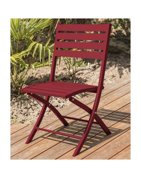 2 rode marius aluminium opvouwbare tuinstoelen - 46x41xH.82 cm