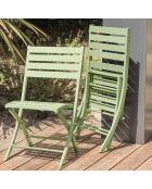 2 blauwe marius aluminium opvouwbare tuinstoelen - 46x41xH.82 cm