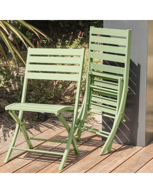 2 blauwe marius aluminium opvouwbare tuinstoelen - 46x41xH.82 cm