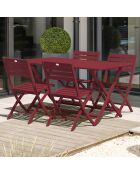 Klappbarer Gartentisch Marius aus rotem Aluminium - 140x80xH.73 cm