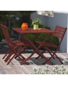 Klappbarer Gartentisch Marius aus rotem Aluminium - 140x80xH.73 cm