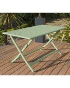 Klappbarer Gartentisch Marius aus blauem Aluminium - 140x80xH.73 cm