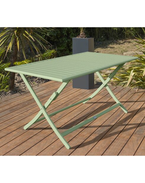 Klappbarer Gartentisch Marius aus blauem Aluminium - 140x80xH.73 cm