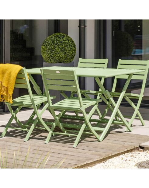 Klappbarer Gartentisch Marius aus blauem Aluminium - 140x80xH.73 cm