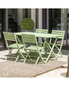 Klappbarer Gartentisch Marius aus blauem Aluminium - 140x80xH.73 cm