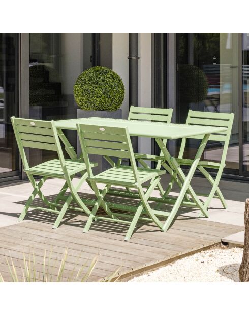 Klappbarer Gartentisch Marius aus blauem Aluminium - 140x80xH.73 cm