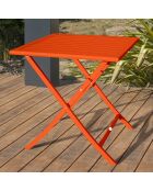 Guéridon de jardin pliant Marius en aluminium orange - 70x70xH.73 cm