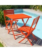 Guéridon de jardin pliant Marius en aluminium orange - 70x70xH.73 cm