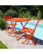 Guéridon de jardin pliant Marius en aluminium orange - 70x70xH.73 cm