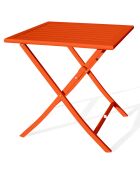 Guéridon de jardin pliant Marius en aluminium orange - 70x70xH.73 cm