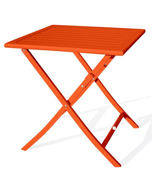 Guéridon de jardin pliant Marius en aluminium orange - 70x70xH.73 cm