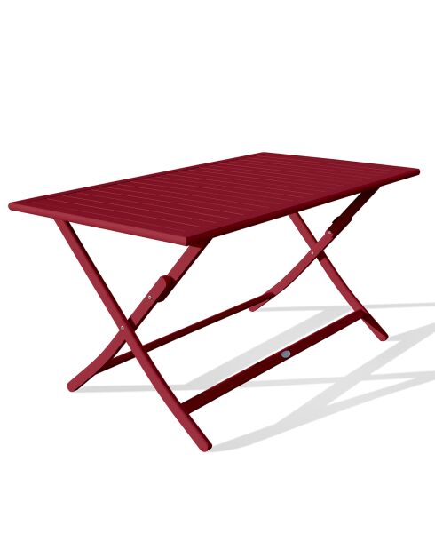 Marius opvouwbare tuintafel in rood aluminium - 140x80xH.73 cm