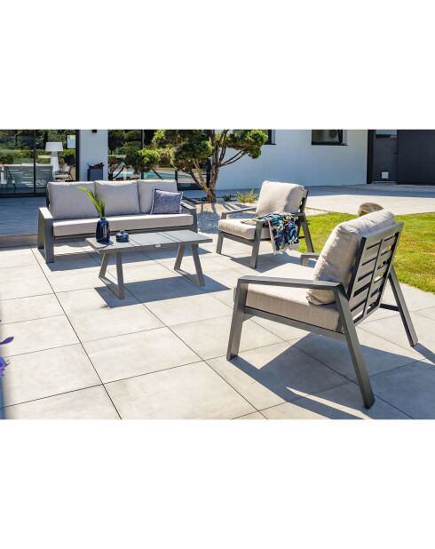 Ibiza Gartenmöbel für 5 Personen aus anthrazitfarbenem Aluminium