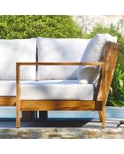 Majorca Gartenmöbel für 5 Personen in Aluminium-Holzoptik, braun/weiß